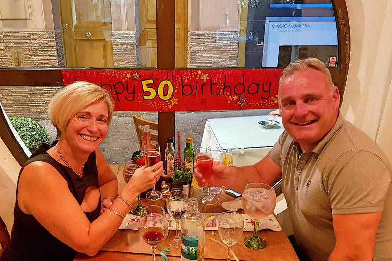 A Romantic 50th Birthday at Paneils Benidorm.